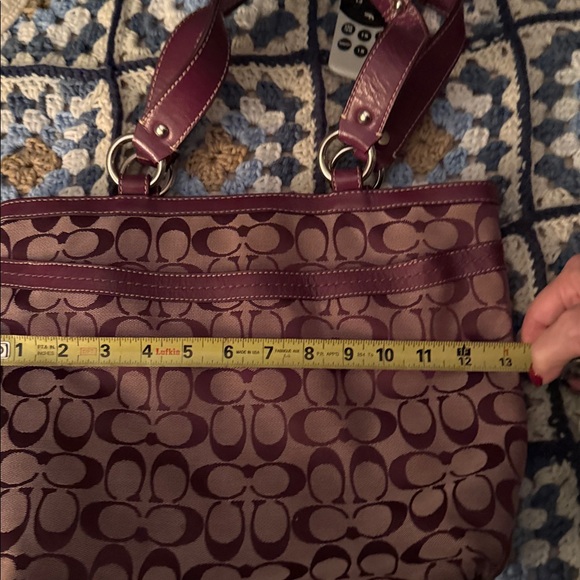 Coach Burgundy and Pink Shoulder Bag - Picture 9 of 11